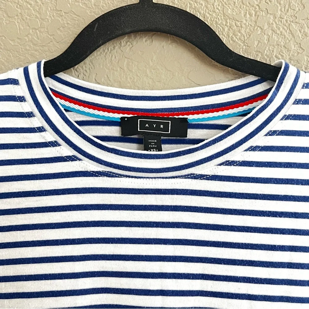 AYR Blue and White Striped Long Sleeve Tee - Picture 3 of 9